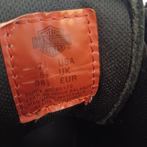 HARLEY DAVIDSON men's  motorcycle boots black leather lace-up Sz7.5 - Picture 9 of 11